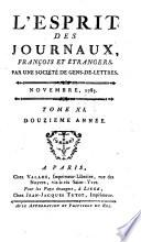 L'Esprit des journaux, françois et étrangers