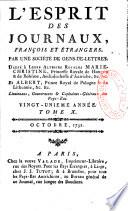 L'esprit des journaux françois et étrangers