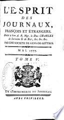L'Esprit des journaux, françois et étrangers