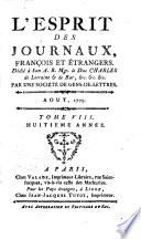L'Esprit des journaux, françois et étrangers