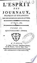 L'esprit des journaux françois et étrangers