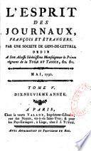 L'esprit des journaux françois et étrangers