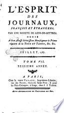 L'esprit des journaux françois et étrangers