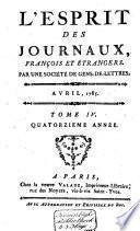 L'Esprit des journaux franc̜ais et étrangers