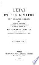 L'état et ses limites: suivi d'essais politiques