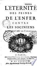 L'éternité des peines de l'enfer contre les Sociniens
