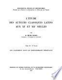 L'étude des auteurs classiques latins aux XIe et XIIe siècles