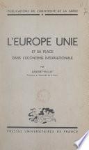 L'Europe unie et sa place dans l'économie internationale