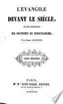 L'évangile devant le siècle