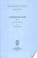L'Exégèse de l'âme