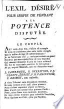 L' Exil Désiré Pour Servir De Pendant A La Potence Disputée