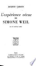 L'expérience vécue de Simone Weil