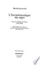 L'herméneutique du sujet