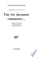 L'Histoire d'une vie ...: Une ère inconnue commence