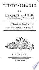 L'hydromanie ou Le culte de l'eau