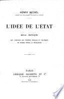 L'idee de l'etat
