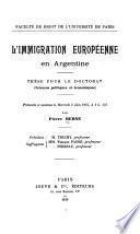 L'immigration européenne en Argentine