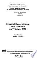 L'Implantation étrangère dans l'industrie au 1er janvier ...