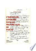 L'imposture littéraire dans les Provinciales de Pascal