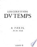 L'Incertitude du temps