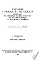 L'influence d'Horace et de Cicéron sur les arts de rhétorique première