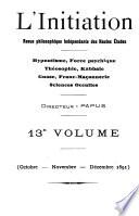 L'initiation ; hypnotisme, théosophie, kabbale, science occulte, franc-maçonnerie