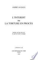 L'interdit, ou, La torture en procès