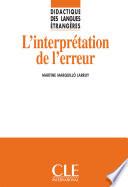 L'interprétation de l'erreur - Didactique des langues étrangères - Ebook