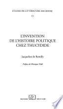 L'invention de l'histoire politique chez Thucydide