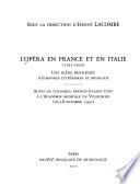 L'opéra en France et en Italie, 1791-1925
