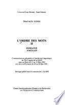 L'ordre des mots