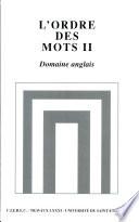 L'ordre des mots II