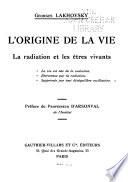 L'origine de la vie