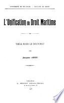 L'unification du droit maritime