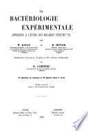 La bactériologie expérimentale