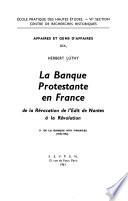 La banque protestante en France: De la banque aux finances (1730-1794)