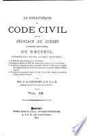 La bibliothèque du Code civil de la province de Québec