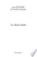 La chose écrite
