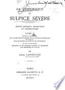 La chronique de Sulpice Sévère
