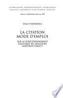La citation mode d'emploi