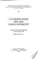 La codification des lois dans l'Antiquité