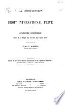 La codification du droit international privé