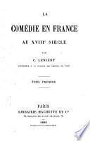 La comédie en France au XVIIIe siècle