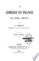 La comédie en France au XVIIIe siècle