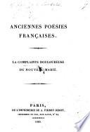 La Complaincte de trop tost marie. In verse. G.L.