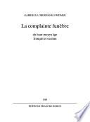 La complainte funèbre du Haut Moyen Age français et occitan