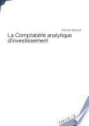 La comptabilité analytique d'investissement