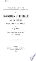 La condition juridique de la femme dans l'ancienne Égypte