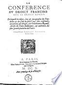 La conférence du droict francois avec le droict romain