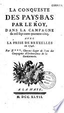 La conquête des Pays-Bas